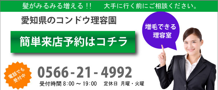 愛知県のコンドウ理容園 増毛来店予約